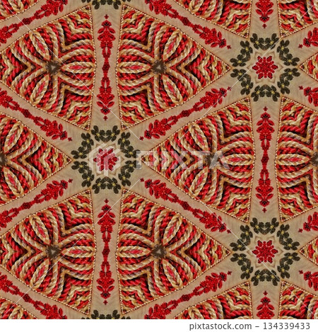 Mixed Embroidery Print Design Featuring Traditional Japanese Motifs. Elegant Textile Pattern for Fabric, Surface and Print Design Mixed Embroidery Print Design Featuring Traditional Japanese Motifs. Elegant Textile Pattern for Fabric, Surface and Print Design 134339433