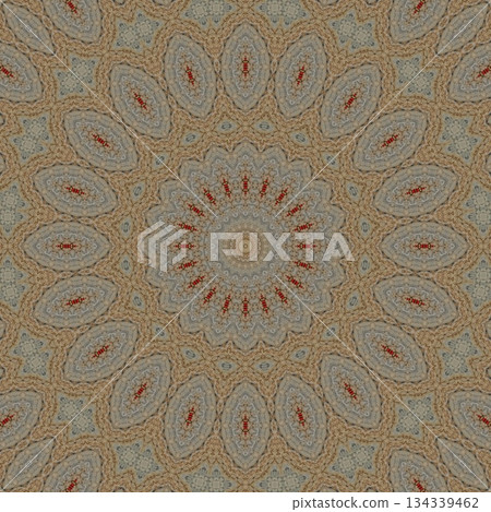 Mixed Embroidery Print Design Featuring Traditional Japanese Motifs. Elegant Textile Pattern for Fabric, Surface and Print Design 134339462