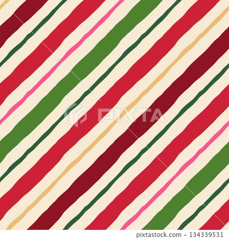 Colorful diagonal stripes vector seamless pattern. Modern playful versatile hand drawn bright wavy stripes repeat design on cream background. Festive, fun geometric tile for fabrics, wrapping, media Colorful diagonal stripes vector seamless pattern. Modern playful versatile hand drawn bright wavy stripes repeat design on cream background. Festive, fun geometric tile for fabrics, wrapping, media 134339531