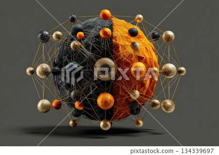 simple poetic illustration for World Logic Day, interconnected lines and nodes forming a clear geometric structure, balance and order, calm intellectual aesthetic 134339697