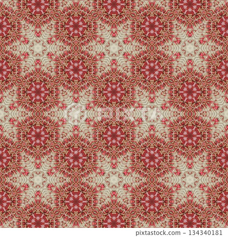 Mixed Embroidery Print Design Featuring Iconic Traditional Motifs . Elegant and Detailed Japanese-Inspired Textile Pattern for Fabric, Surface, Apparel, Home Decor, and Print Design Projects 134340181
