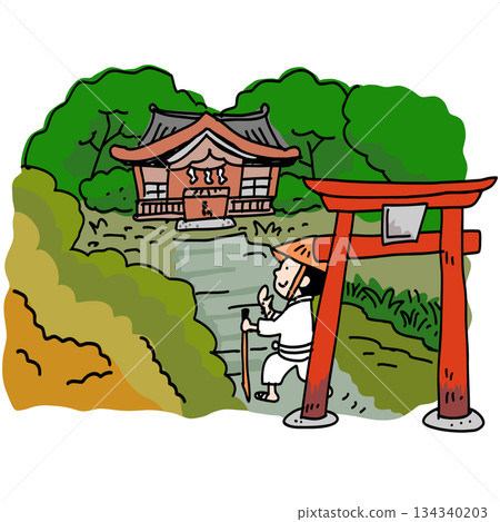 朝聖者前往山中聖地 134340203