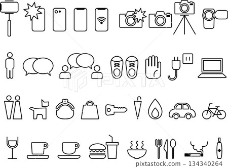 Caution icon set for use in facilities and restaurants Caution icon set for use in facilities and restaurants 134340264