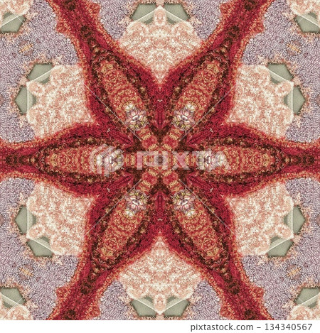 Mixed Embroidery Print Design Featuring Iconic Traditional Motifs. Elegant and Detailed Japanese-Inspired Textile Pattern for Fabric, Surface, Apparel, Home Decor, and Print Design Projects 134340567