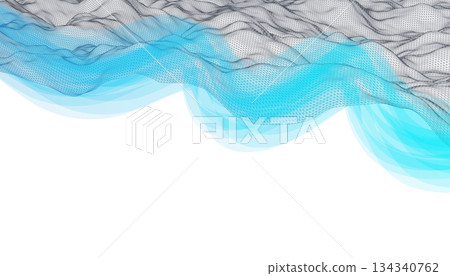 The abstract wave is made in a frame style. Template for science and technology presentation. Vector art. The abstract wave is made in a frame style. Template for science and technology presentation. Vector art. 134340762