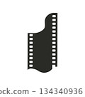 Film strip movie tape fragment. Cinema symbol. Film icon. Vector illustration 134340936