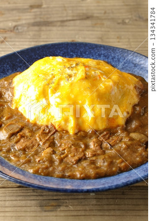Omelet curry rice 134341784