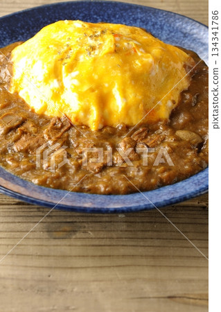 Omelet curry rice 134341786