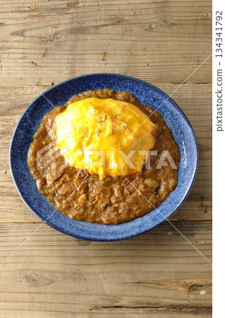 Omelet curry rice 134341792