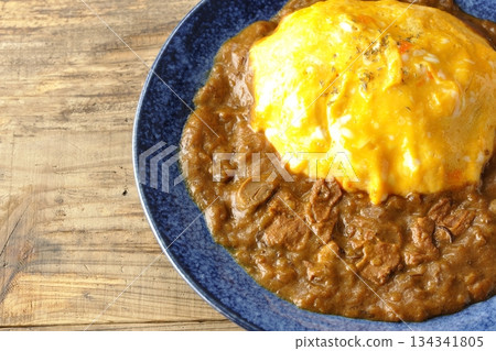 Omelet curry rice Omelet curry rice 134341805