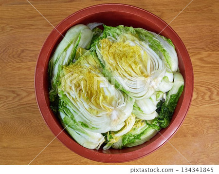Salted napa cabbage for Kimjang Salted napa cabbage for Kimjang 134341845