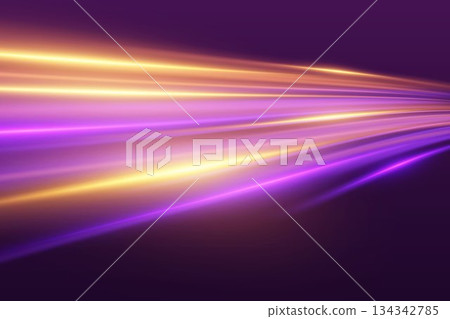 Moving speed at the speed of light. Dynamic neon lines. Moving speed at the speed of light. Dynamic neon lines. 134342785