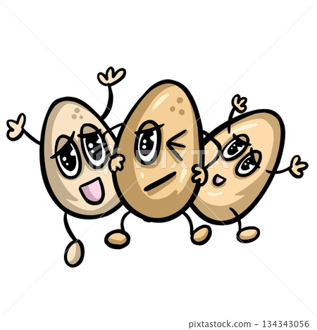 Funny cartoon egg eggs character mascots vector 134343056