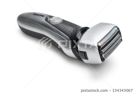Men's electric shaving machine on a white 134343067