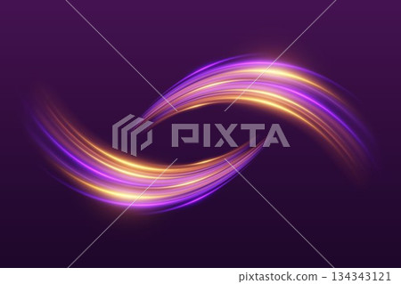 Moving speed at the speed of light. Dynamic neon lines.  134343121