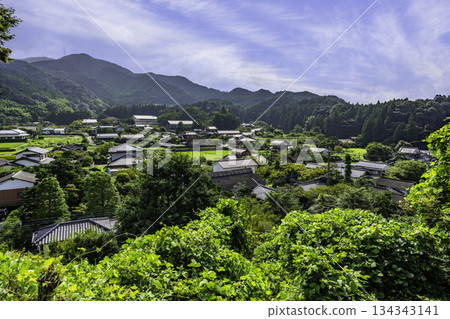 秋月：福岡縣朝倉市秋月城下町全景 134343141