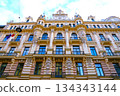 Jugendstil (Art Nouveau) architecture in the Old Town of Riga, Latvia 134343144