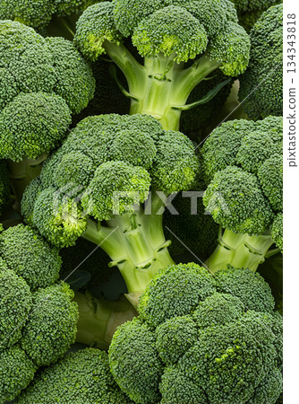 Fresh Green Broccoli Close Up Background 134343818