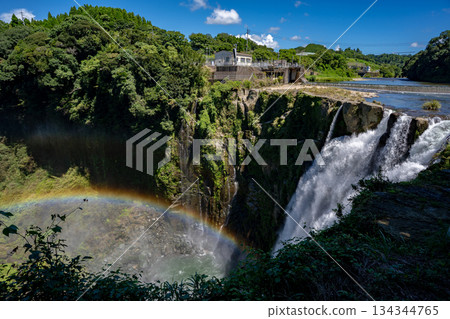 從上游觀景點看到的川瀑佈景色 134344765