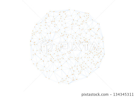 Abstract Plexus sphere or circle. Dots connected by lines. Technology abstract background. Minimalist mesh backdrop. Abstract polygonal shape. Abstract Plexus sphere or circle. Dots connected by lines. Technology abstract background. Minimalist mesh backdrop. Abstract polygonal shape. 134345311
