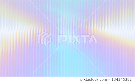 Ribbed glass background with refraction effect. Reeded glass with iridescent gradient. Abstract background 134345392