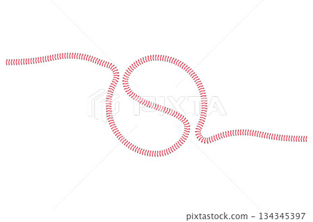 Continuous Line Baseball Softball. Sporty artwork, isolated on white background Continuous Line Baseball Softball. Sporty artwork, isolated on white background 134345397