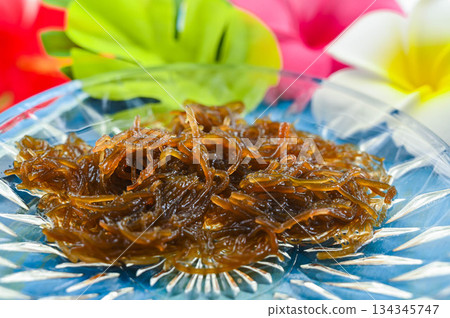 Fresh mozuku seaweed from Okinawa 134345747