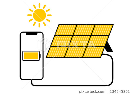 用太陽能板為智慧型手機充電 用太陽能板為智慧型手機充電 134345891