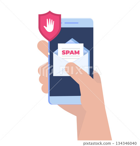 E-mail protection, anti-malware, anti spam concept. Flat vector illustration E-mail protection, anti-malware, anti spam concept. Flat vector illustration 134346040