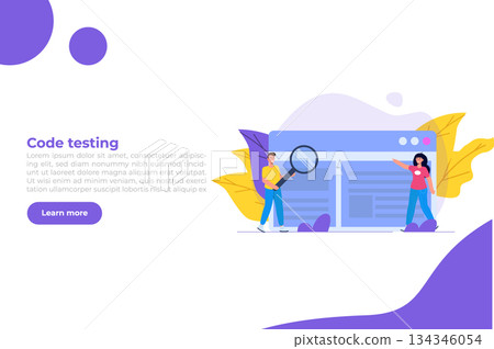 App tester. Software or application testing concept. Debugging development process. Vector illustration. App tester. Software or application testing concept. Debugging development process. Vector illustration. 134346054