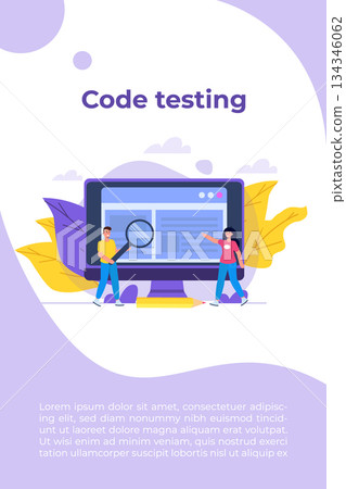 App tester. Software or application testing concept. Debugging development process. Vector illustration. App tester. Software or application testing concept. Debugging development process. Vector illustration. 134346062