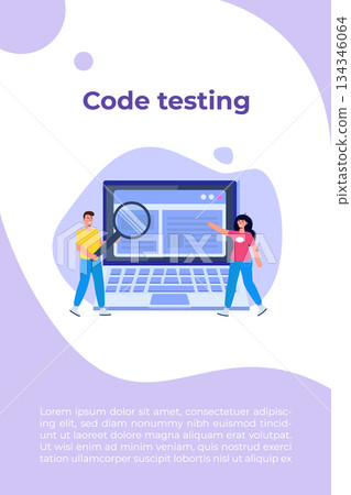 App tester. Software or application testing concept. Debugging development process. Vector illustration. App tester. Software or application testing concept. Debugging development process. Vector illustration. 134346064