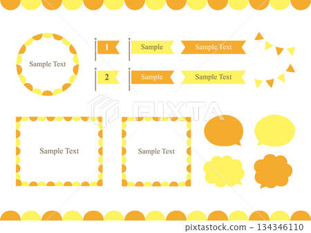 Pop and cute frame_Orange and yellow Pop and cute frame_Orange and yellow 134346110