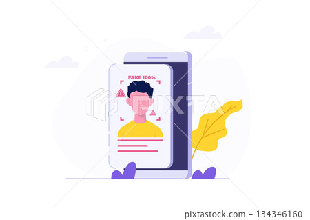 Deepfake, Deep face technology concept.  Vector illustration. 134346160