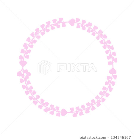 Easter circle frame, wreath with branches. Vector illustration. 134346167