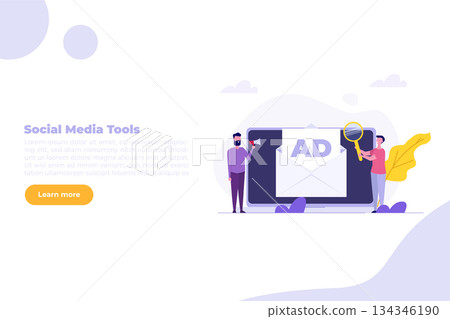 Cross-posting social, Social network, media promotion, push advertising concept. Flat Vector illustration Cross-posting social, Social network, media promotion, push advertising concept. Flat Vector illustration 134346190