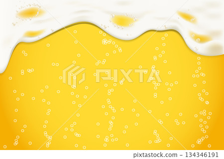 Vector background of beer foam realictic and bubbles. Oktoberfest beer festival. Vector illustration. Vector background of beer foam realictic and bubbles. Oktoberfest beer festival. Vector illustration. 134346191