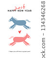 2026 Year of the Horse New Year's Card Template Horse Illustration Year of the Horse Simple Design New Year's Cute Postcard 134346268
