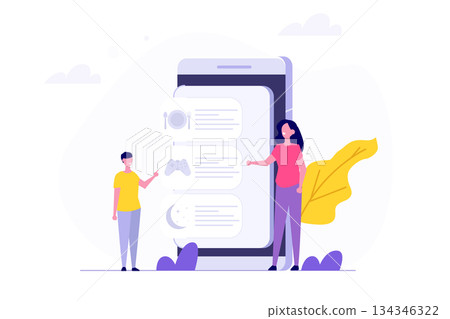 Kids routine,  early learning app concept. Vector illustration. 134346322