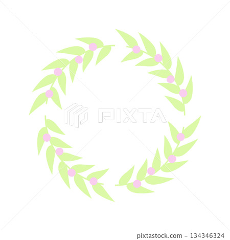 Easter circle frame, wreath with branches. Vector illustration. Easter circle frame, wreath with branches. Vector illustration. 134346324
