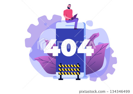 Developing web site, Website under construction, 404 page, Coming Soon concept. Maintenance work. Vector Illustration. Developing web site, Website under construction, 404 page, Coming Soon concept. Maintenance work. Vector Illustration. 134346499