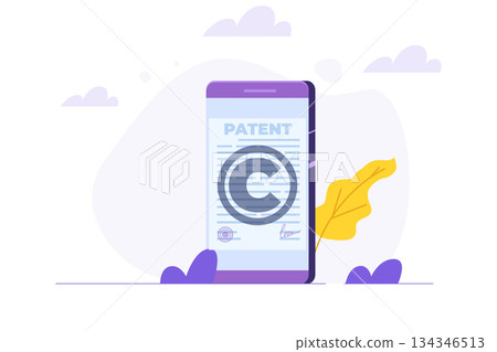 Copyright reserved, patented protection Intellectual property, concept. Vector illustration. Copyright reserved, patented protection Intellectual property, concept. Vector illustration. 134346513