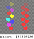 Flying red hearts. Blogging. Stream. Likes online. Social media concept. Vector illustration. 134346526