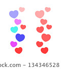 Flying red hearts. Blogging. Stream. Likes online. Social media concept. Vector illustration. 134346528