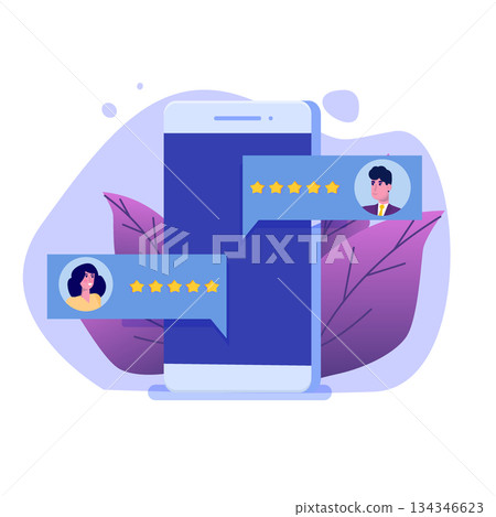 Customer online rating, review concept. Usability Evaluation. Feedback, Rating concept, Reputation management. Vector illustration Customer online rating, review concept. Usability Evaluation. Feedback, Rating concept, Reputation management. Vector illustration 134346623