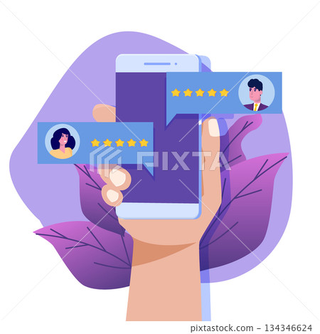 Customer online rating, review concept. Usability Evaluation. Feedback, Rating concept, Reputation management. Vector illustration Customer online rating, review concept. Usability Evaluation. Feedback, Rating concept, Reputation management. Vector illustration 134346624