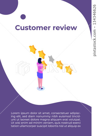 Customer review, Usability Evaluation, Feedback, Rating system isometric concept. Vector illustration Customer review, Usability Evaluation, Feedback, Rating system isometric concept. Vector illustration 134346626