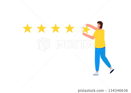Customer review, Usability Evaluation,  Feedback,  Rating system iconcept. Vector illustration 134346636