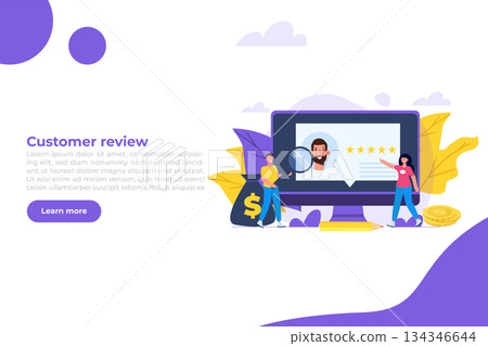 Customer review, Usability Evaluation,  Feedback,  Rating system iconcept. Vector illustration 134346644