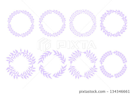 Set of Easter circle frame, wreath with branches. Vector illustration. Set of Easter circle frame, wreath with branches. Vector illustration. 134346661